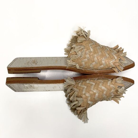 Christian Louboutin Soudana Raffia Flat Slip On Sandals EU 36.5 US 6.5 Low Heel - Picture 6 of 10